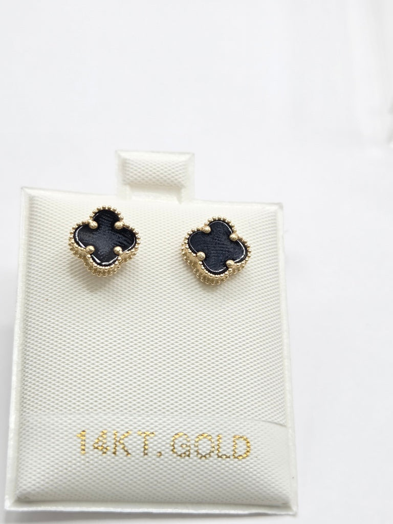 14KT FLOWER EARRINGS Size SMALL Weigth 1.2GR