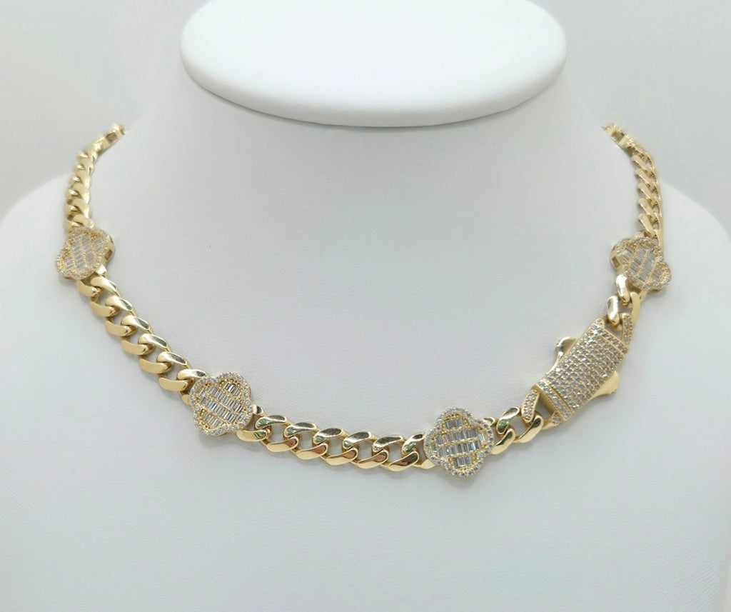 14KT FLOWER CHAIN Size 18INCH 7MM Weigth 25.2GR