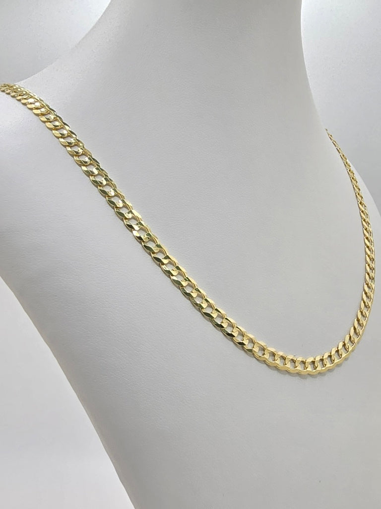10KT CUBAN CURB FLAT CHAIN Size 5MM 22INCH