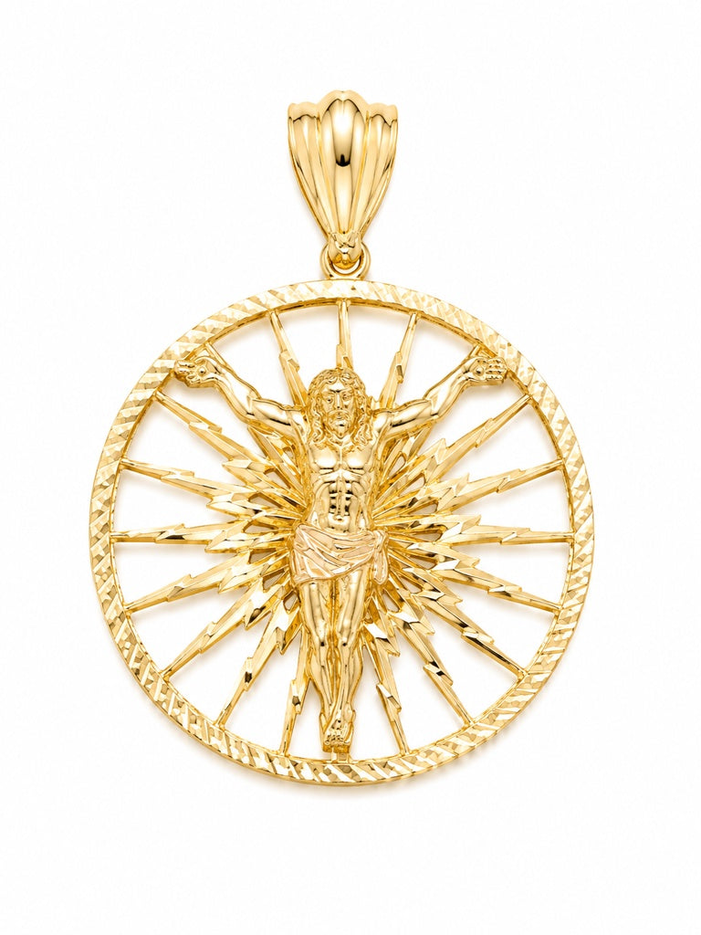 10KT ROUND JESUS PENDANT Size  Weigth 5.4GR
