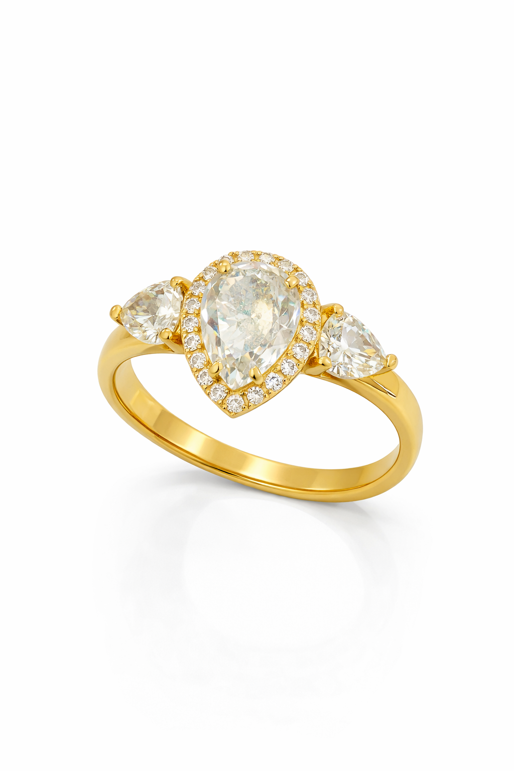 14KT SPECIAL OFFER BIRTHSTONE ALMOND WOMAN'S RING Size 7 Weigth 3.3GR