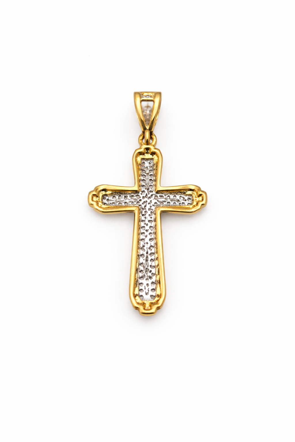 10KT MEDIUM ELEGANT DIAMOND CROSS PENDANT Size  Weigth 2.5GR