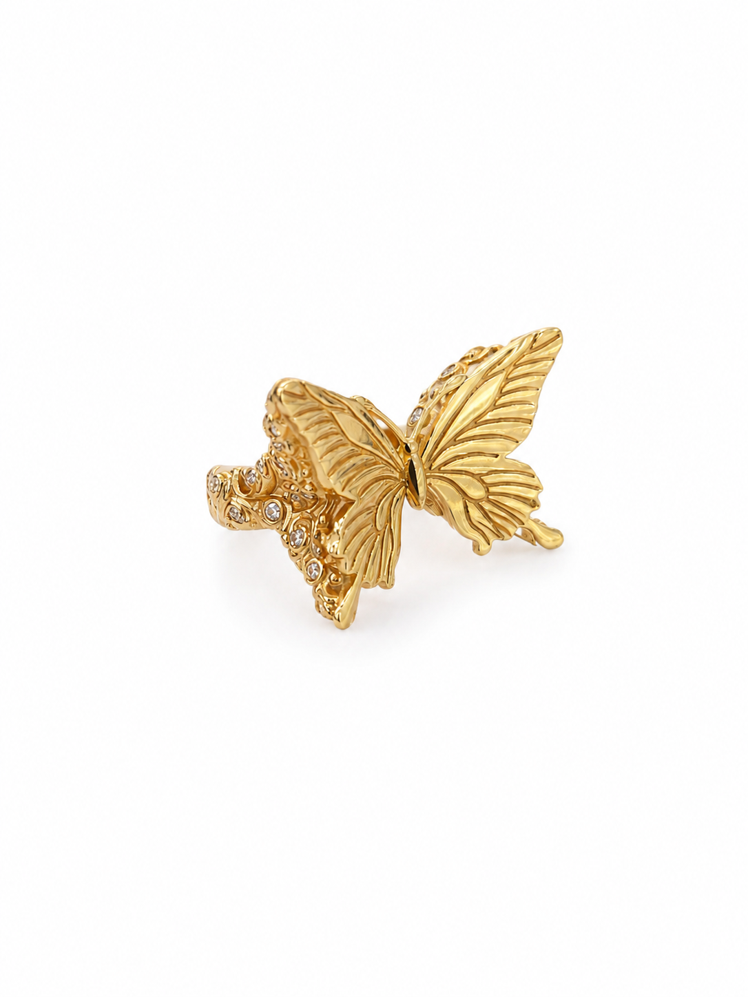 10KT BIG BUTTERFLY RING Size 8 Weigth 4.7GRS