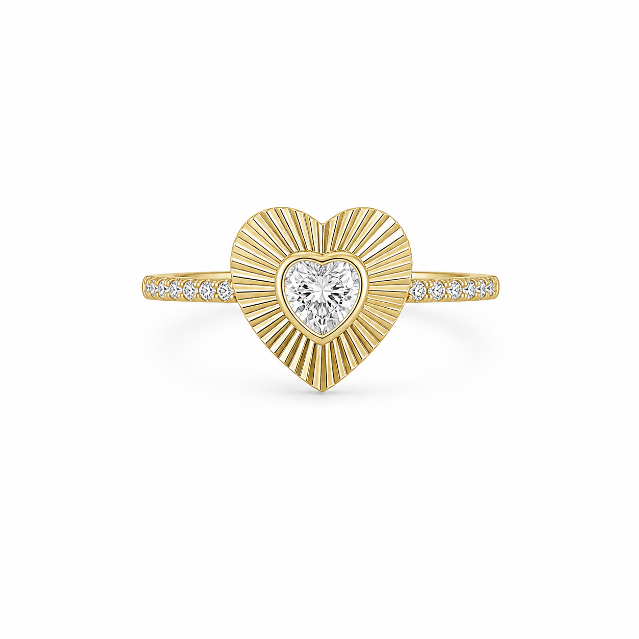10KT HEART RING Size 7 Weigth 1.3GR