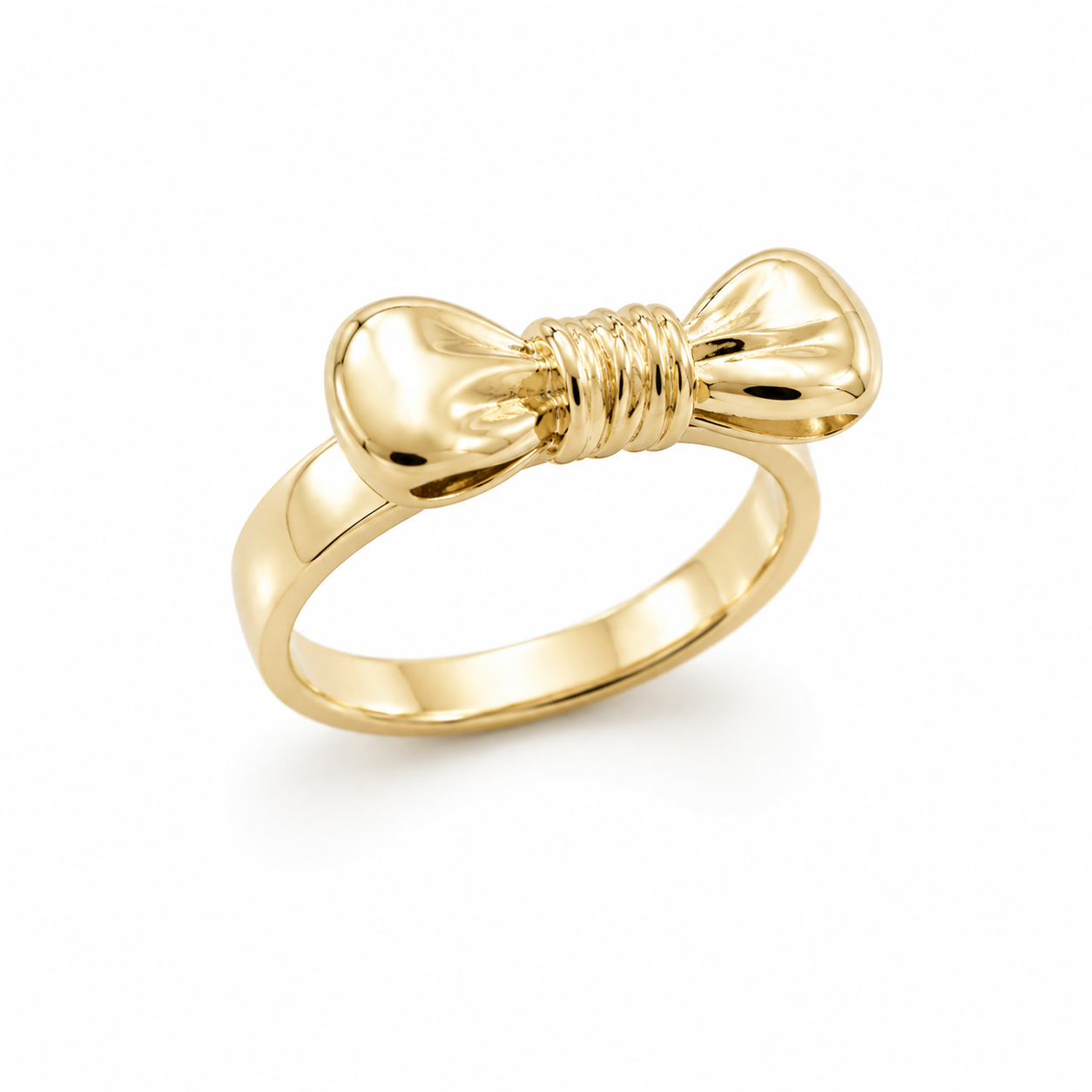 10KT PUFFY BOW RING Size 7.5 Weigth 1.8GR