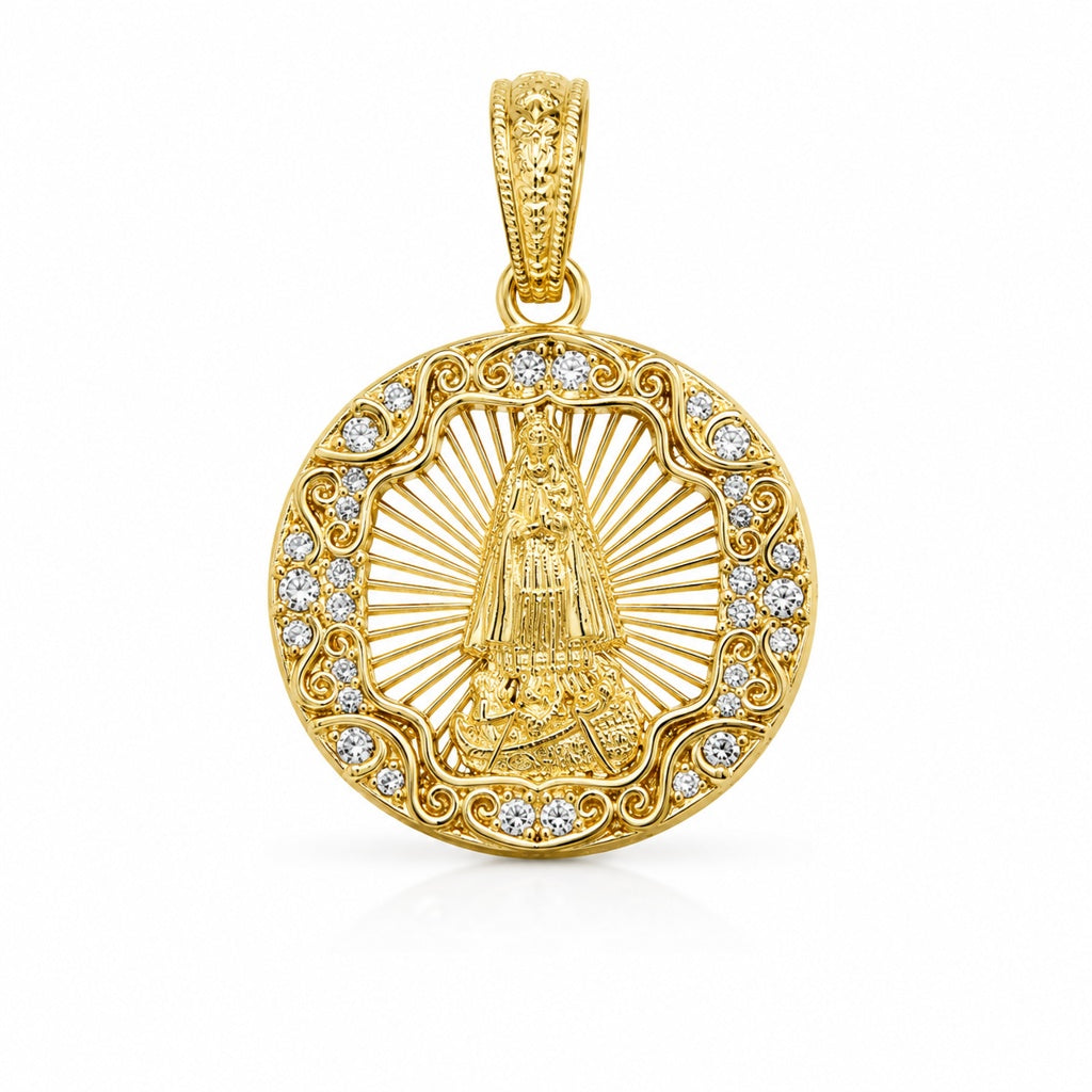 10K ROUND VIRGEN DE LA CARIDAD PENDANT Size