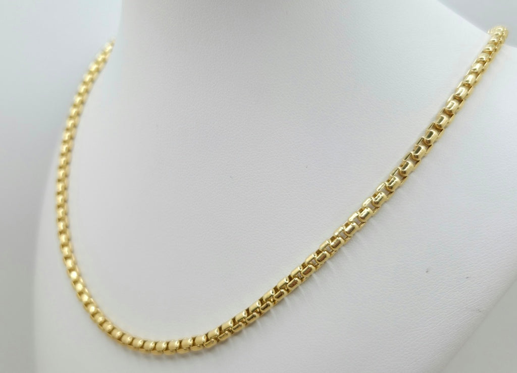 10KT ROUND BOX CHAIN Size 18INCH 3.5MM Weight 10.4GR