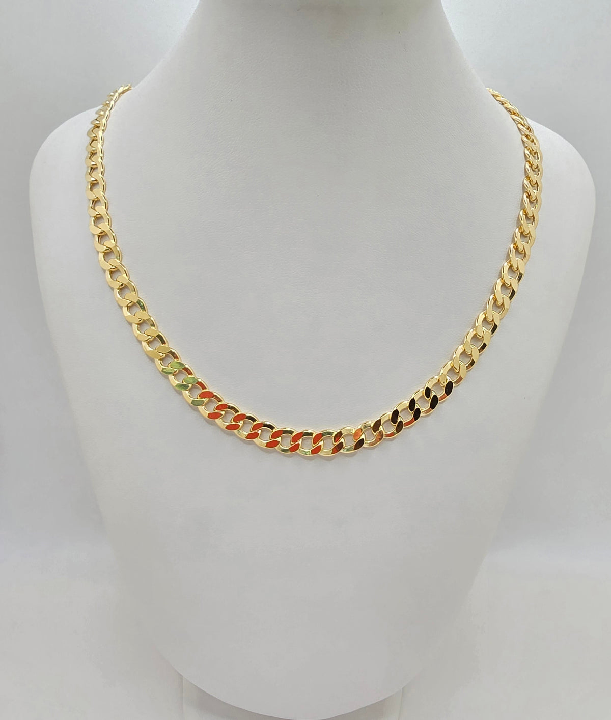 14KT HOLLOW CUBAN CURB FLAT CHAIN Size 22INCH 6.5MM Weight 20GR