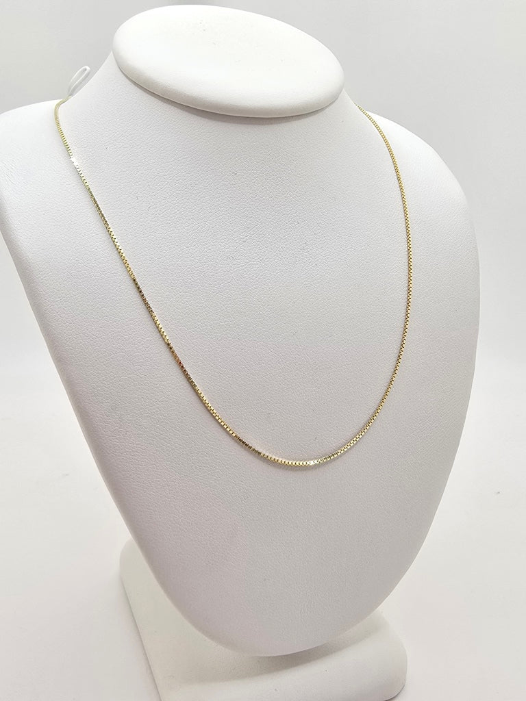 10KT BOX LINK CHAIN Size 18INCH 1MM Weight 1.15GR