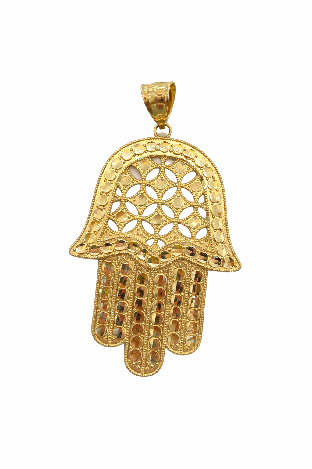 10KT MEDIUM LUCKY HAMSA PENDANTSize  Weigth 4.1GR
