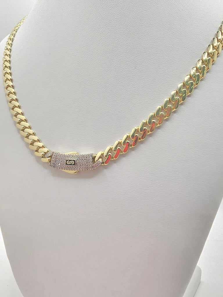 10KT CERTIFIED MONACO CHAIN CZ CLOSURE  Size 22INCH 6.5MM Weight 16.7GR