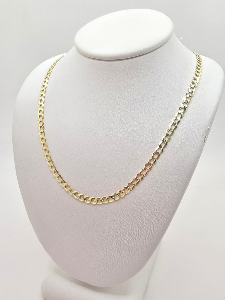 10KT CUBAN CURB FLAT CHAIN Size 20INCH 3MM Weight 5.2GR