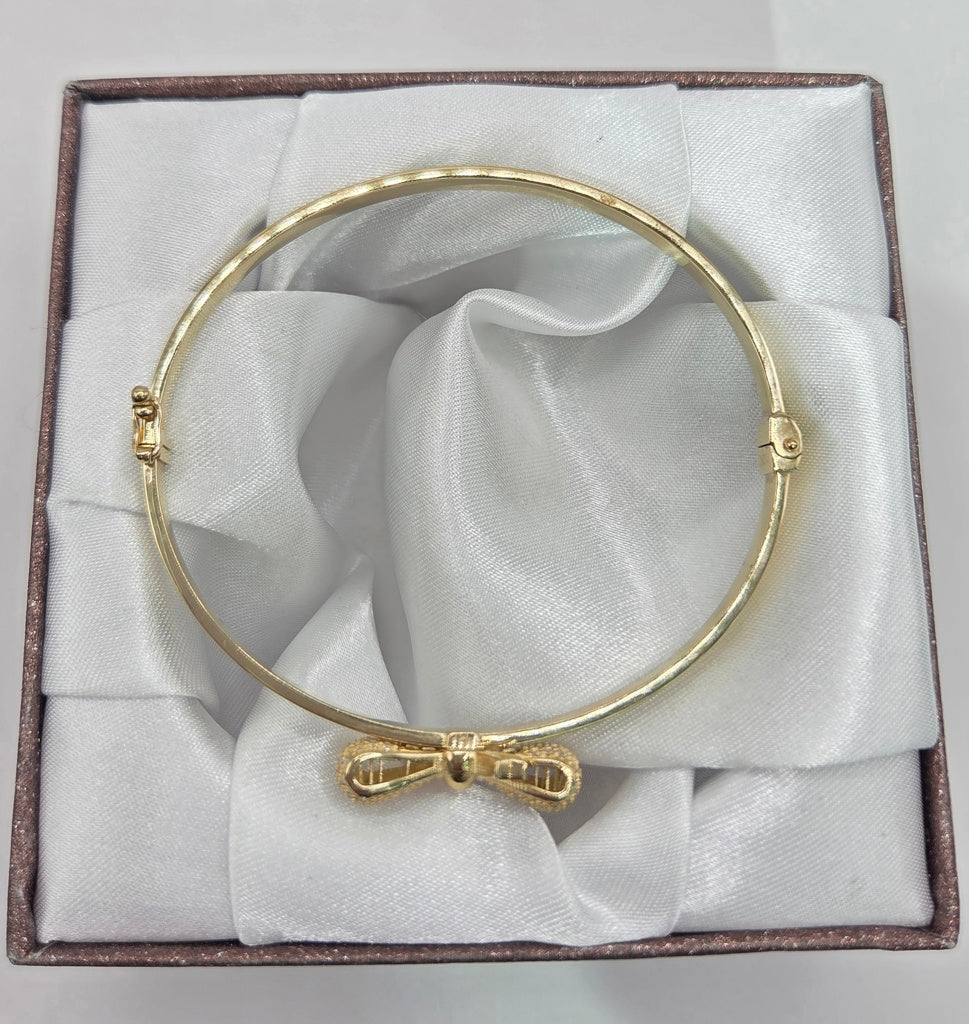 10KT MODERN CZ RIBBON BANGLE Size 4MM Weigth 7.7GR