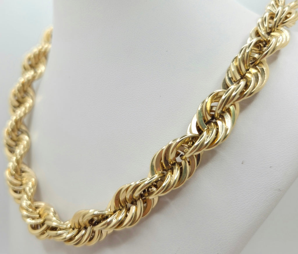 10KT ROPE CHAIN Size 26INCH 12.5MM Weight 83GR