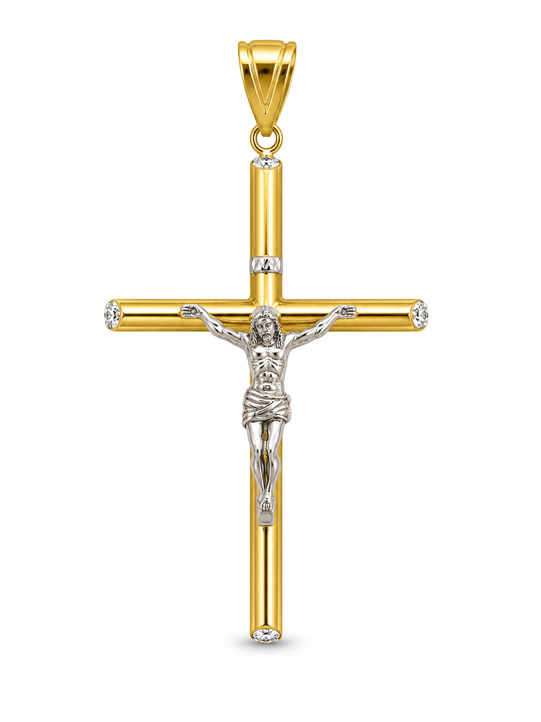10KT EXTRA LARGE CHRIST ON CROSS PENDANT Size XL Weigth 5GR