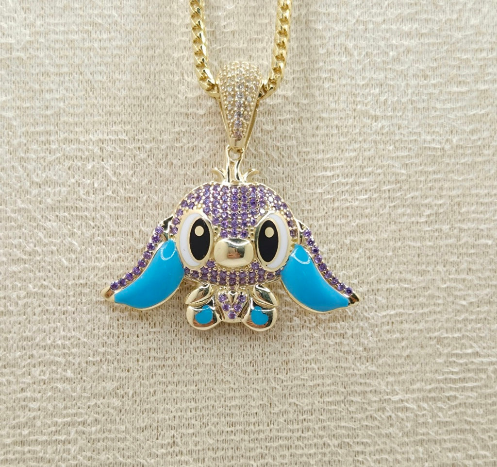 10KT CZ PURPLE STITCH PENDANT Weight 5.5GR