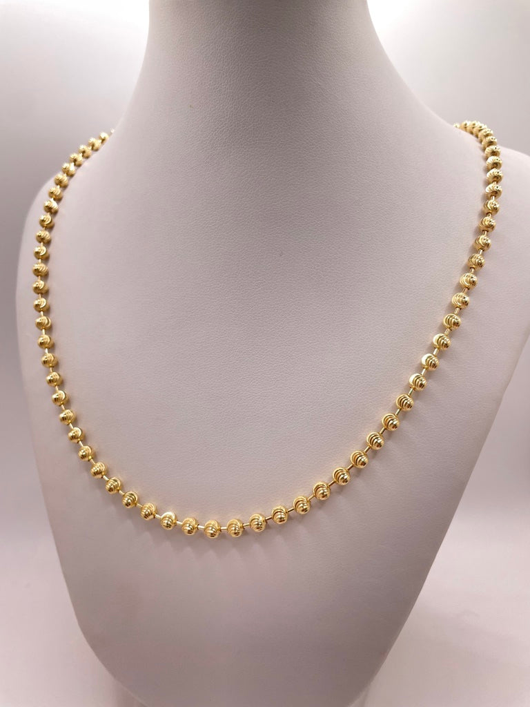 10KT ROUND BALL CHAIN 18INCH 4MM