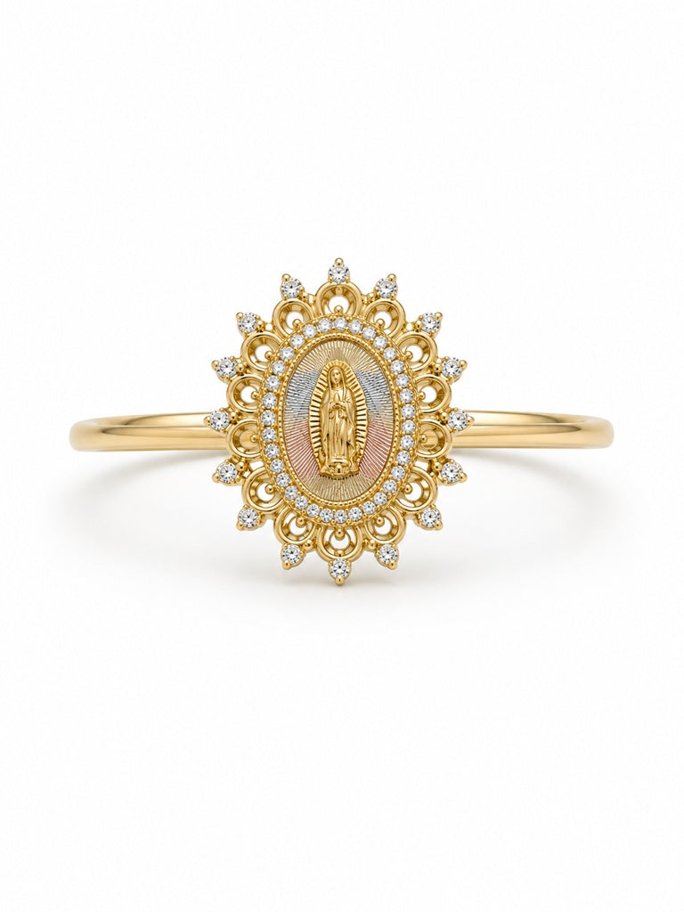 10KT ROUND VIRGEN RING Size 9 Weigth 3.3GR
