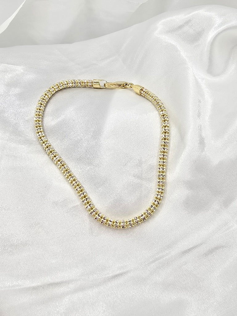 10KT ICE BRACELET Size 8INCH 4MM Weight 8.4GR