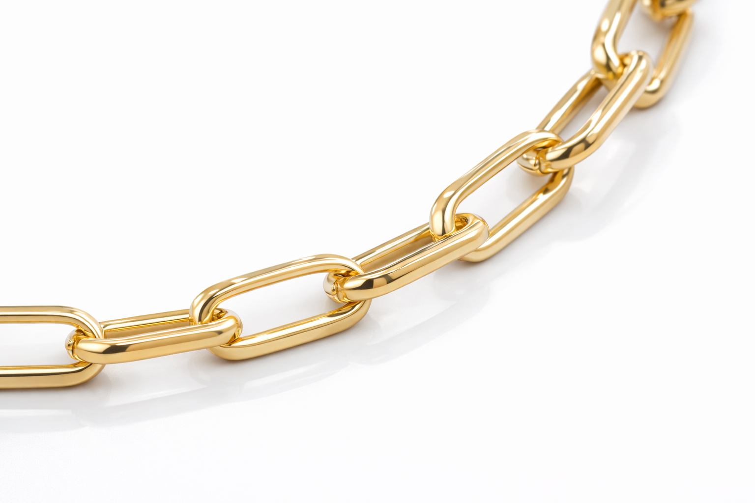 14KT MODERN PAPER CLIP NECKLACE Size 18INCH 5MM Weigth 6.2GR