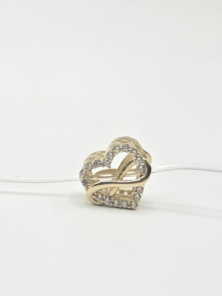 10KT INFINITY HEART CHARM Size  Weigth 1.2GR