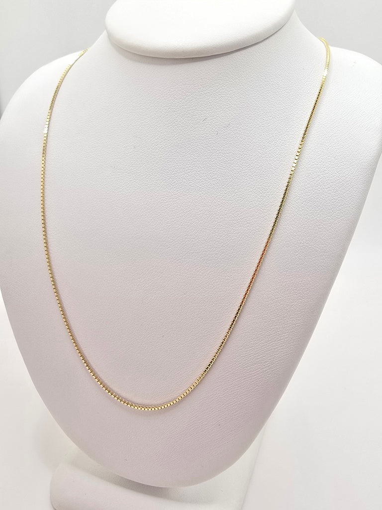 14KT BOX CHAIN  Size 18INCH 1.5MM Weight 2.5GR
