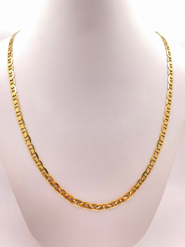 14KT SOLID MARINER CHAIN Size 22INCH 4.5MM Weigth 14.3GR