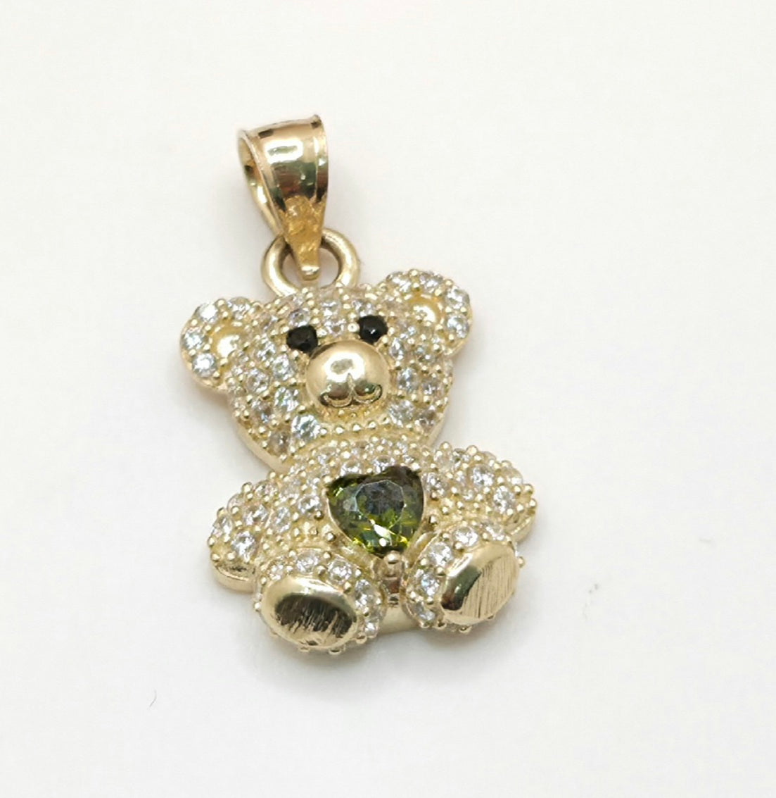 10KT YELLOW CZ  MEDIUM TEDDY BEAR PENDANT Weight 2.7GR