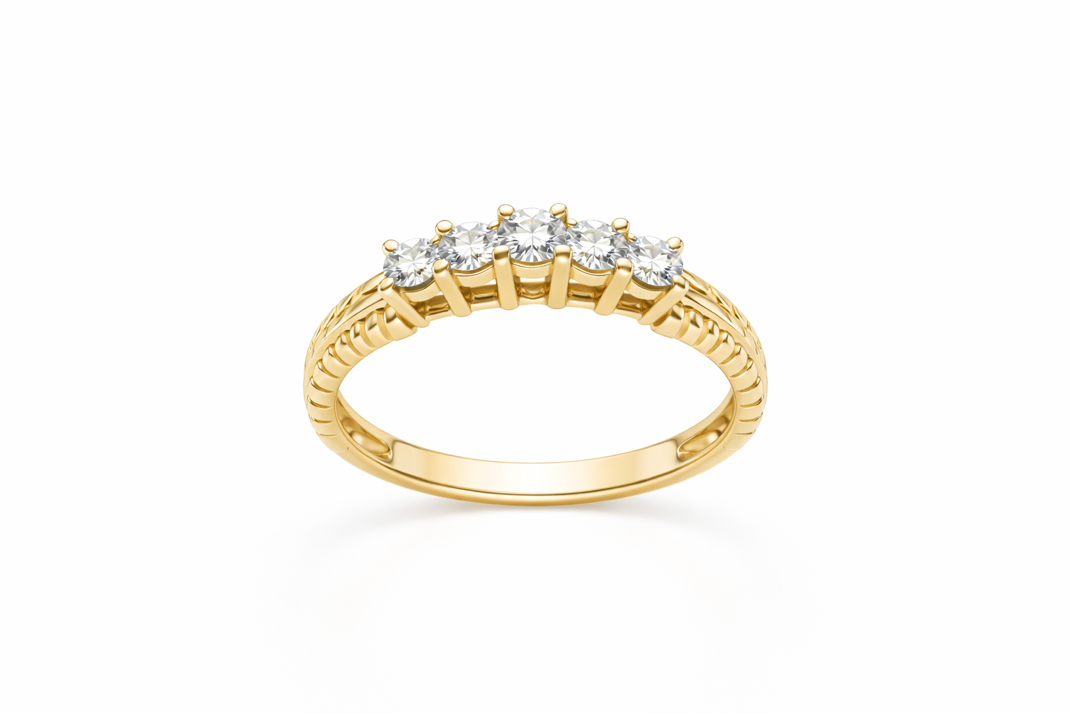 14KT DELICATE PRINCESSA DIAMOND RING Size 7 Weigth 2.7GR