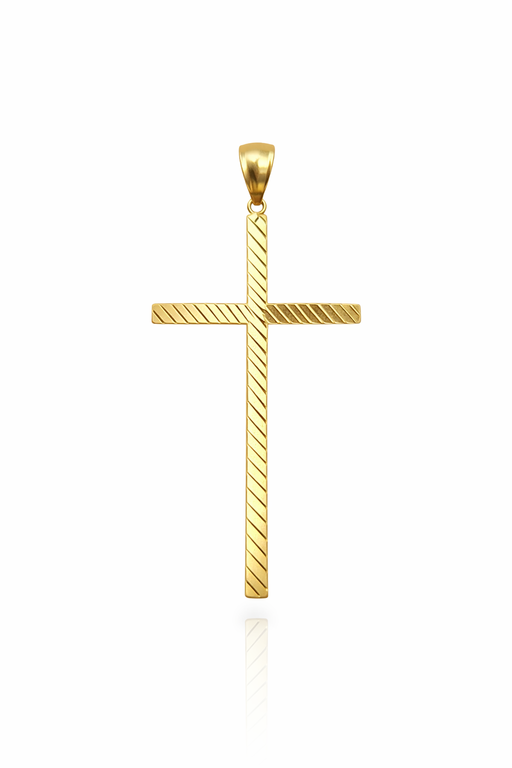 10KT DIAMOND CUT DESIGN CROSS PENDANT Weight 3.2GR