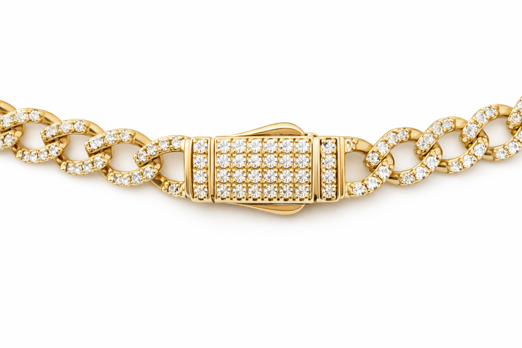 10KT CZ MONACO STYLE CHAIN Size 18INCH 5MM Weigth 14.1GR