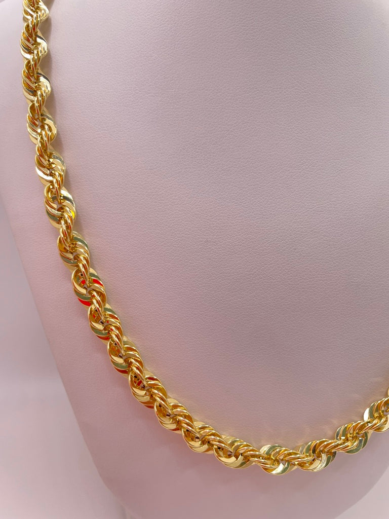 10KT ROPE STYLE CHAIN 6.5MM 26INCH