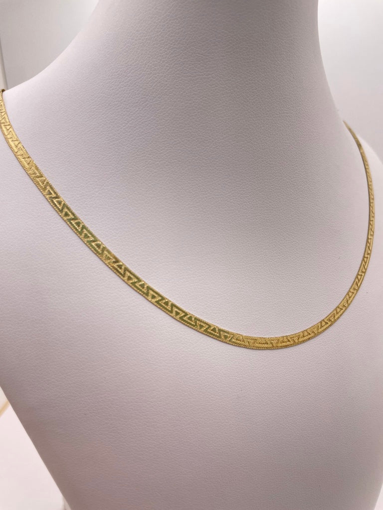 10KT FLAT NECKLACE 3MM