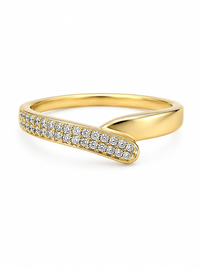14K ABSTRACT LINES RING Size 8