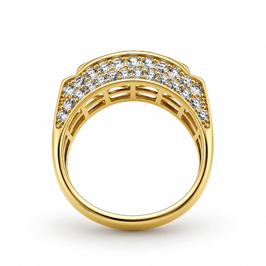 10K SQUARE CARIDAD RING Size 12