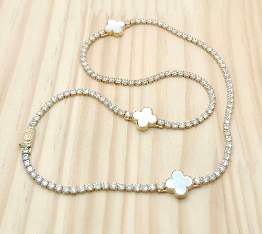 10KT FLOWER NECKLACE Size 18INCH 3MM Weigth 15.2GR