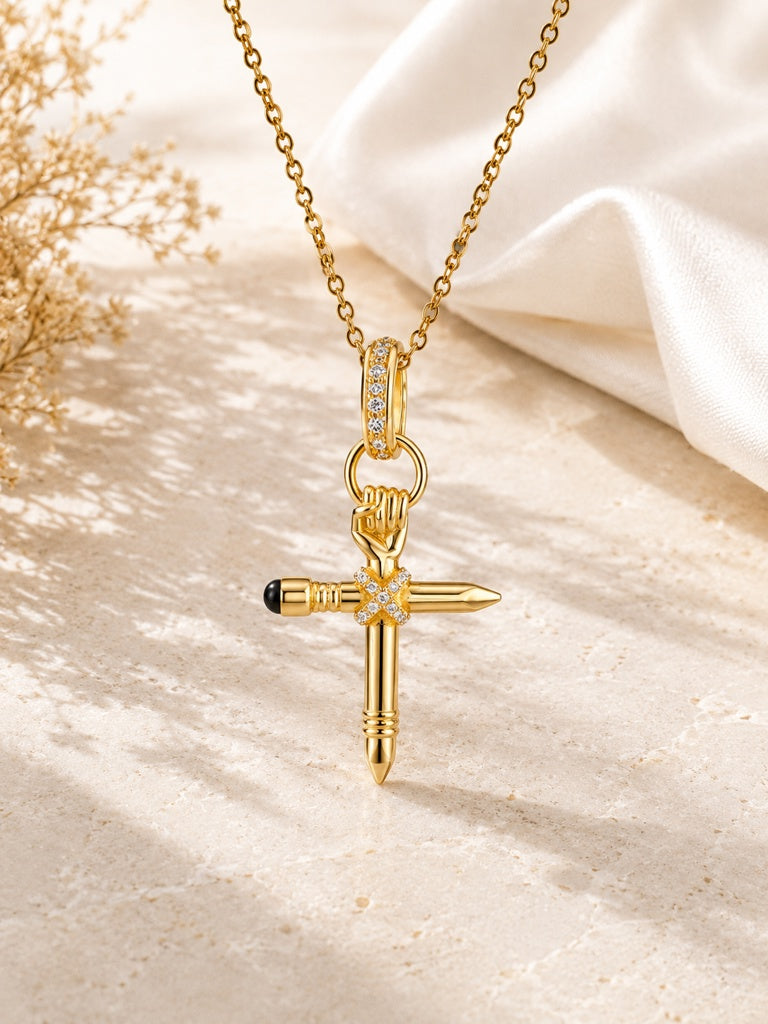 10KT CROSS PENDANT Size  Weigth 2.5GR