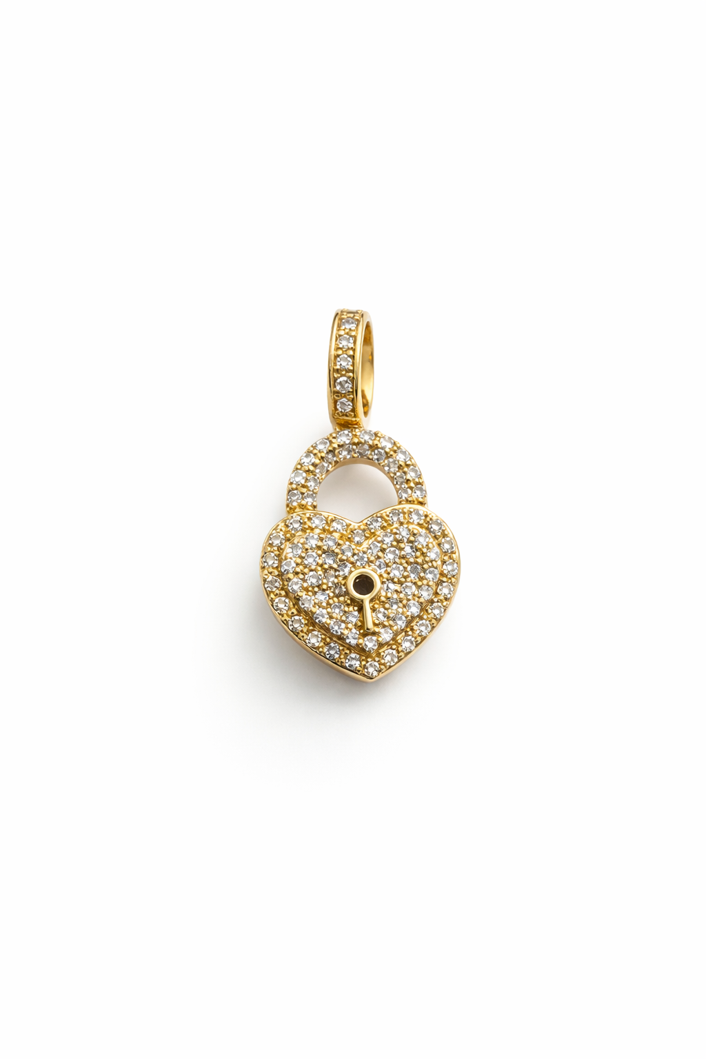 10KT DIAMOND HEART PADLOCK PENDANT Weigth 1.8GR
