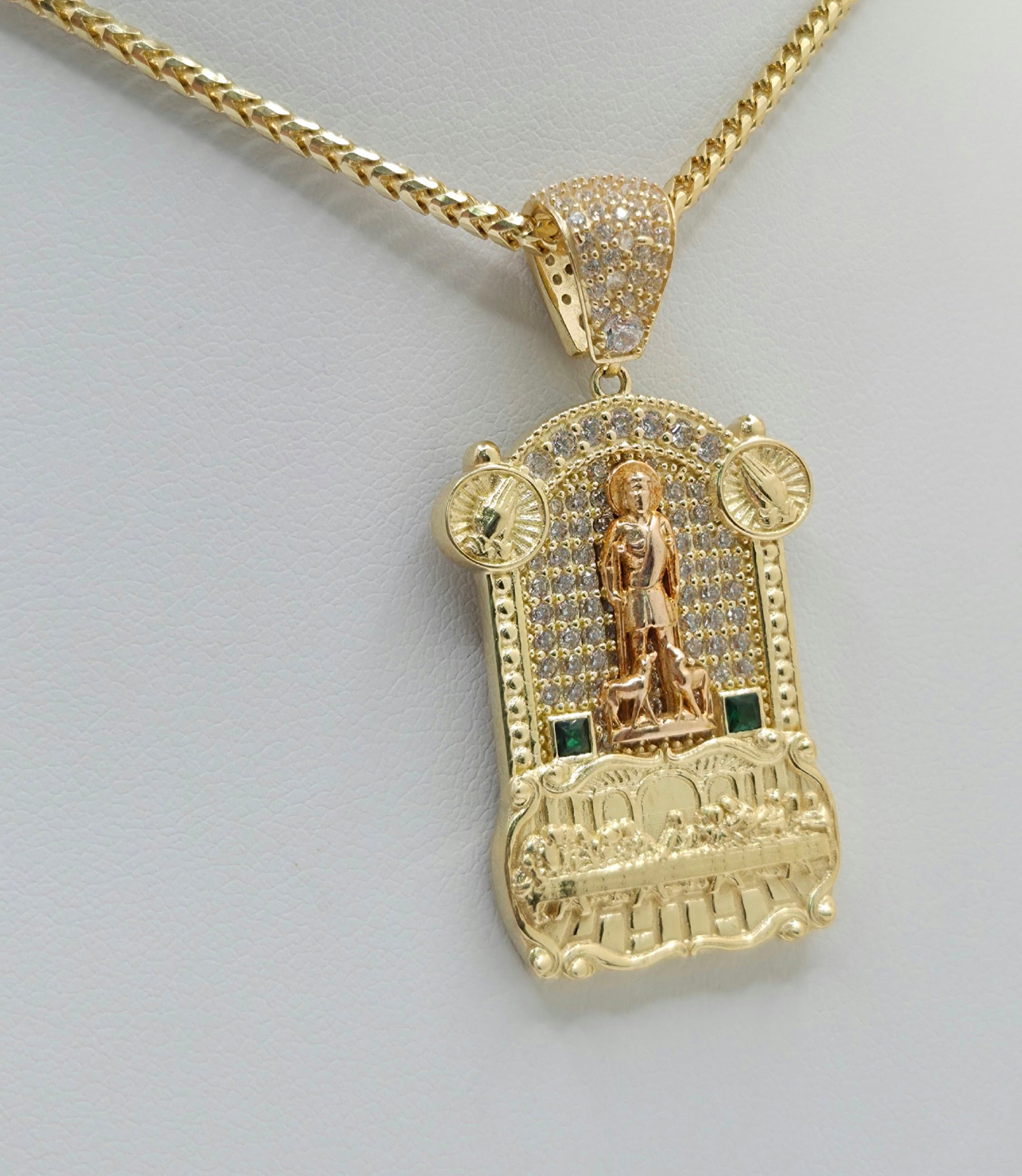 14KT LAST SUPPER & SAN LAZARO PENDANT Weight 8.6GR