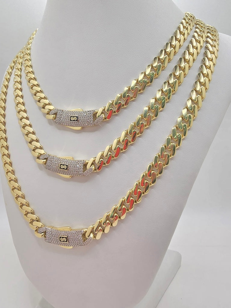 10KT CERTIFIED MONACO CHAIN CZ CLOSURE Size 22INCH 8MM Weight 22.1GR