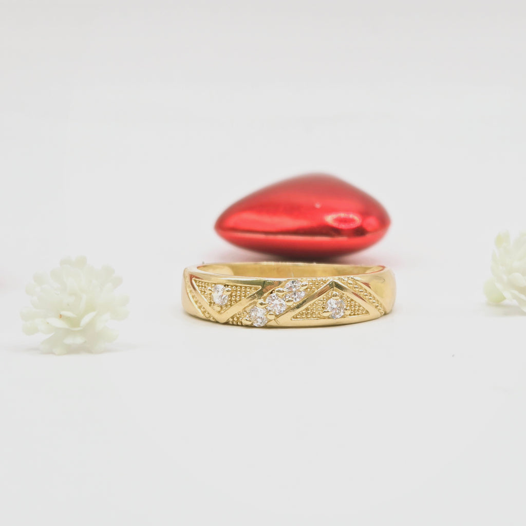 10KT RHOMBUS DETAILS ENGAGEMENT MAN'S  Size 10 Weigth 2.5GR