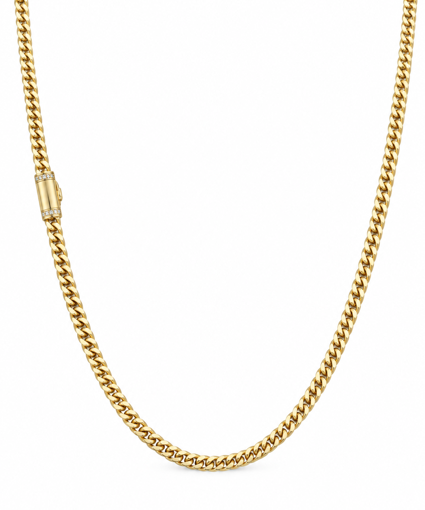 10KT LUXURY COLLECTION SOLID MIAMI CHAIN Size 24IN 3MM