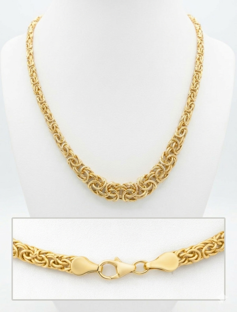 10KT DEGRADING BYZANTINE NECKLACE Size 18INCH  Weigth 17.6GR