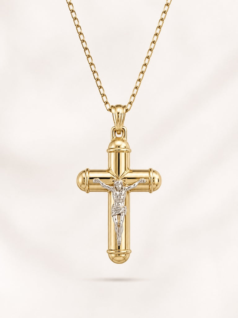 10KT CROSS CHRIST PENDANT Size