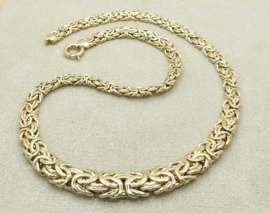 10KT DEGRADING BYZENTINE NECKLACE Size 18INCH 14MM Weight 25GR