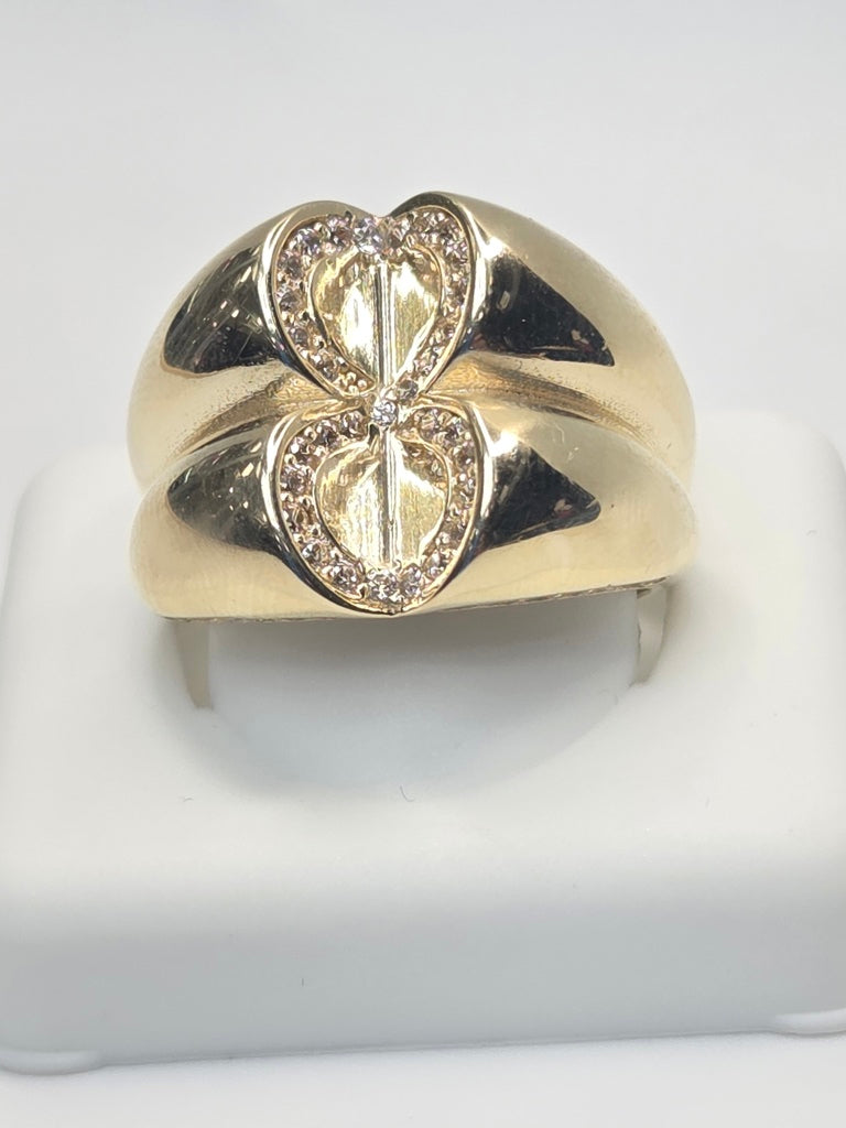 10KT MODERN ABSTRACT DESIGN WOMAN'S RING Size 8 Weigth 3.3GR