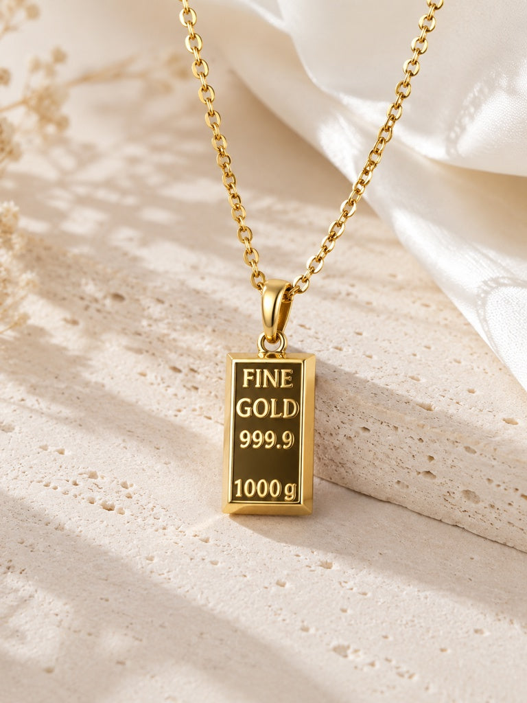 10KT GOLD BAR  PENDANT Size  Weigth 1.1GR
