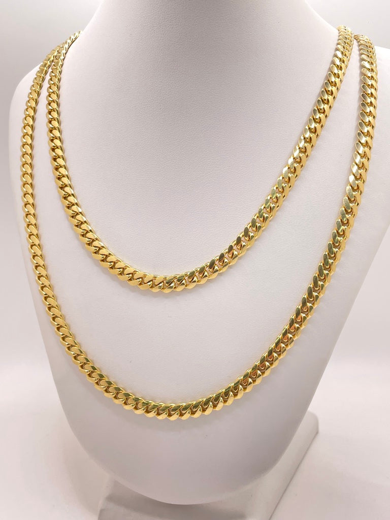14KT SOLID MIAMI CUBAN CHAIN Size 24INCH 6MM Weight 66GR