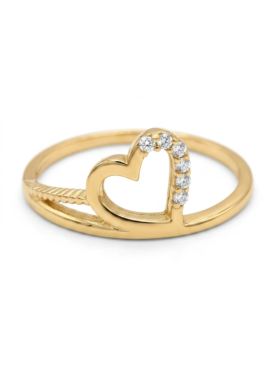 14KT SMALL HEART SILHOUETTE RING Size 7 Weigth 1.3GR