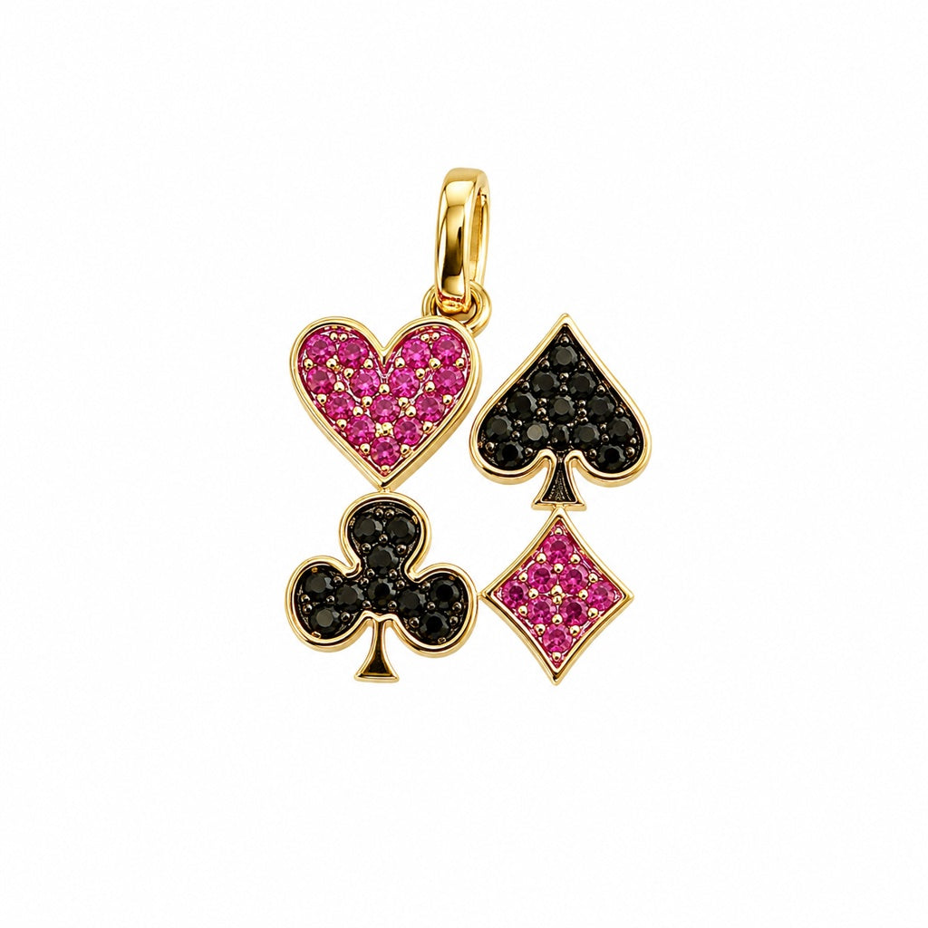 10KT POKER PENDANT Size  Weigth 1.1GR